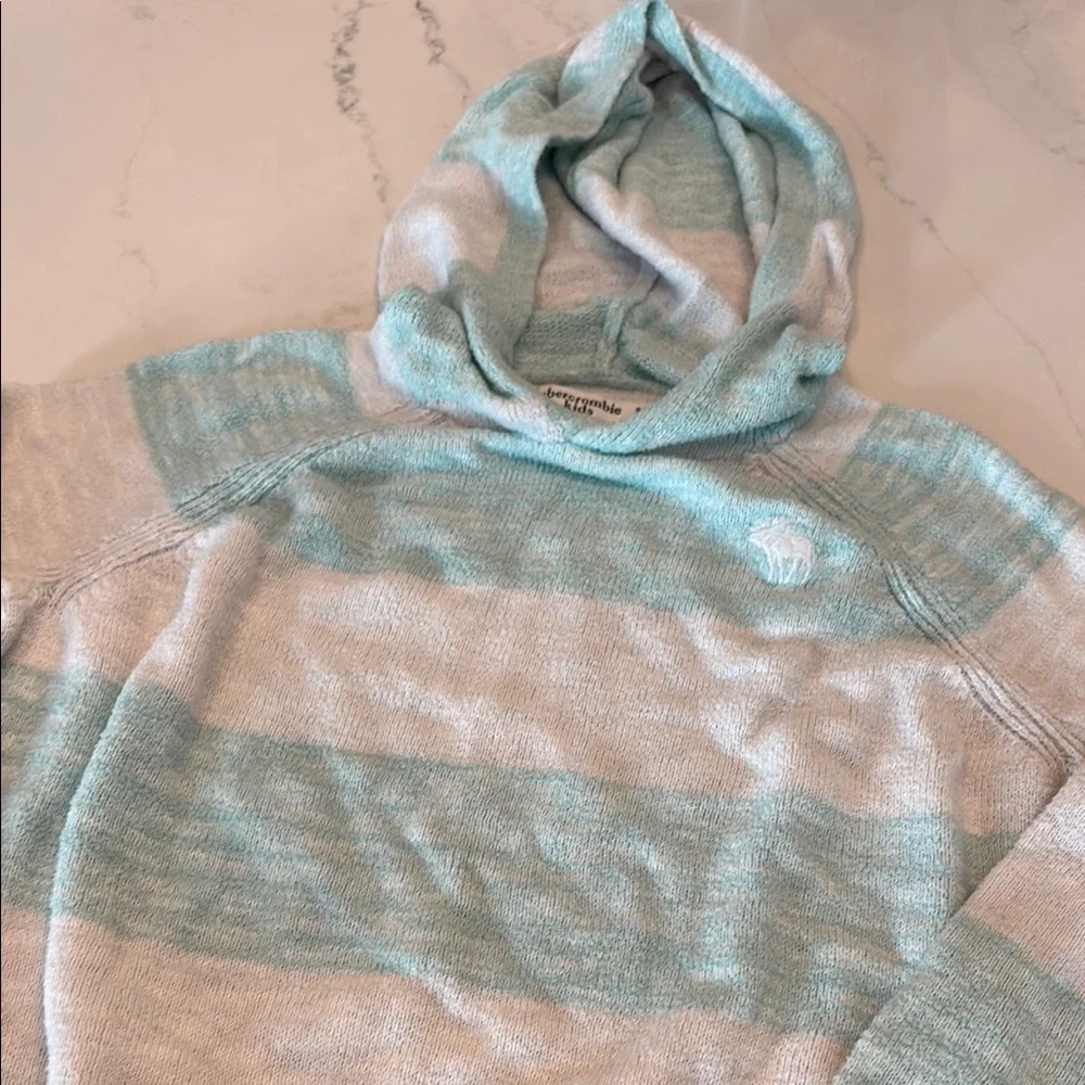 Abercrombie Kids Blue and Cream Cowl Neck Sweater
